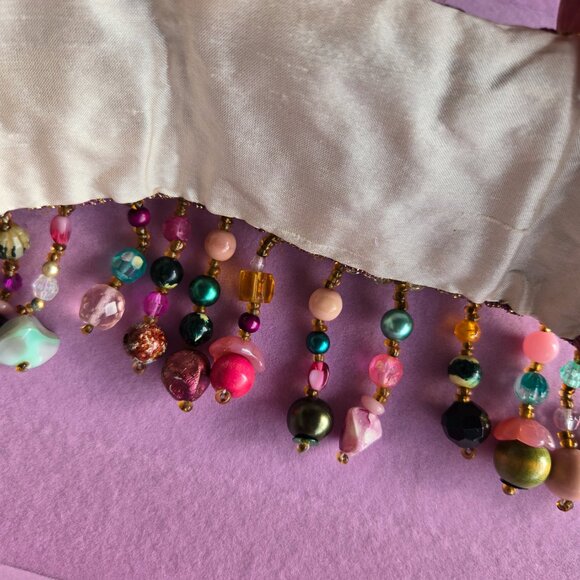 Gypsy Hand Embroidered Bracelet | Boho Tie-dye -Style Textile Cuff | Whimsical - Picture 11 of 11